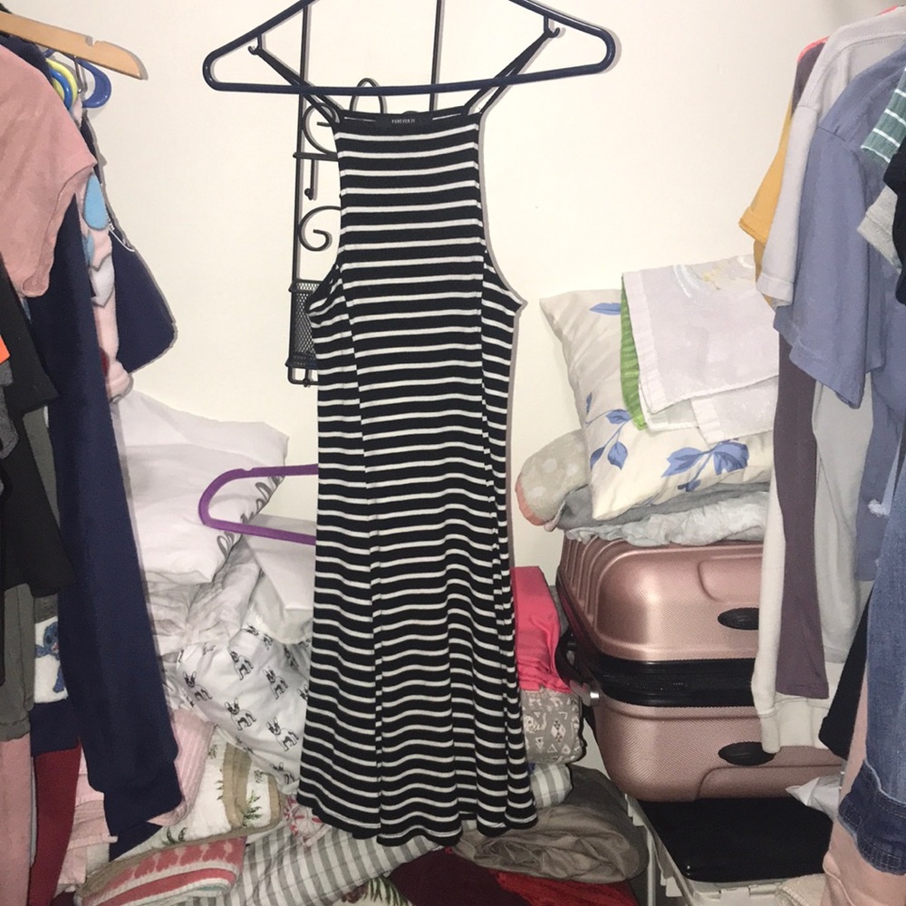 Black & white striped dress